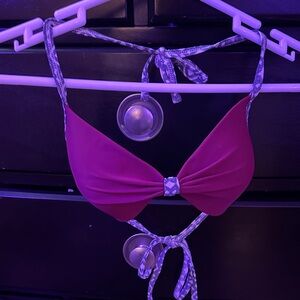 Red and Gray Bikini Top